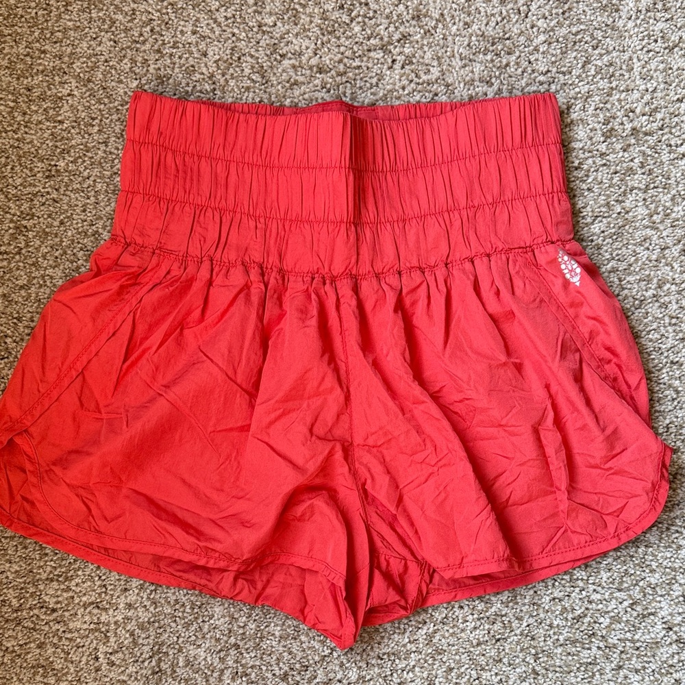 FP Movement by Free People Vibrant Red High-Waist Shorts